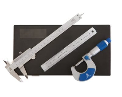 MOORE & WRIGHT MICROMETER, VERNIER CALIPER AND ENGINEERS' RULE SET METRIC
