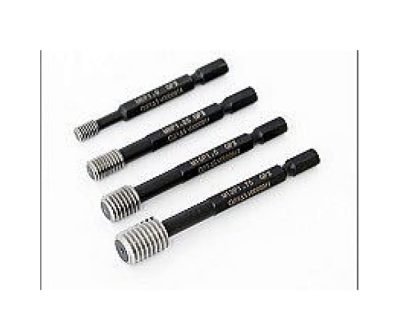 Thread plus gauge with hex drill bit shank