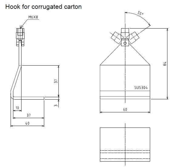 dimensions Carton Box Pull Hook