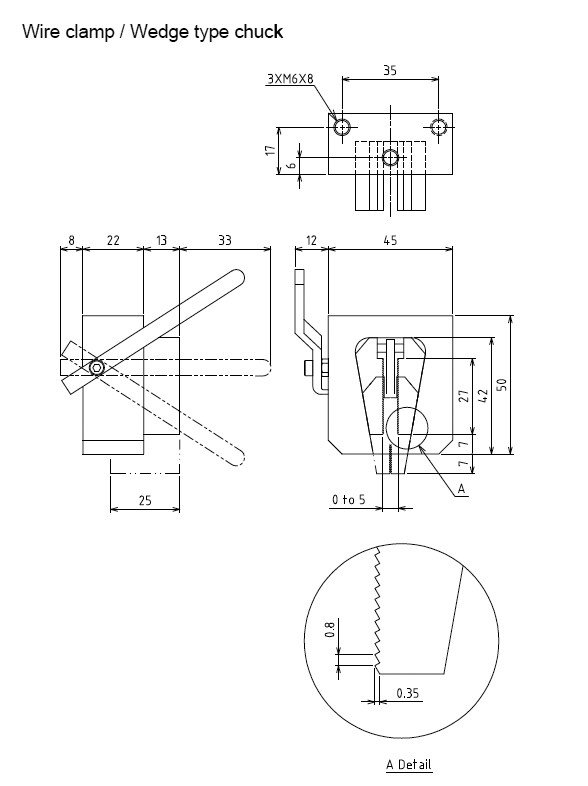 dimensions Wire Clamp Fixture Grip