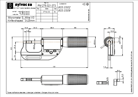 Micrometer S_MIKE Pro Knife-Shaped